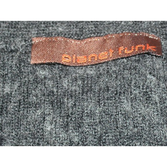 Planet Funk Women's V-Neck Sweater Heather Black Gray Small - Picture 7 of 7